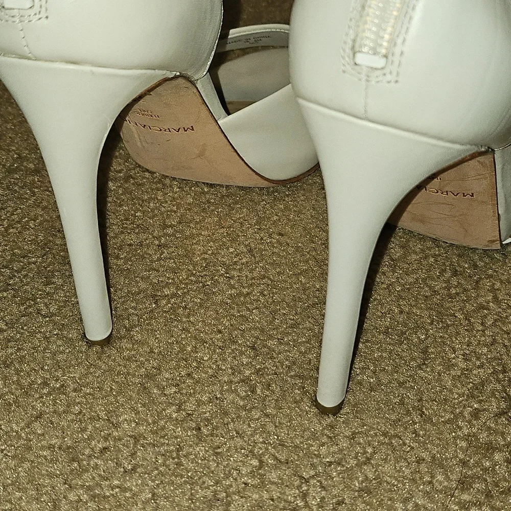 Marciano Elegant White High Heels with Gold Accents - Picture 8 of 12